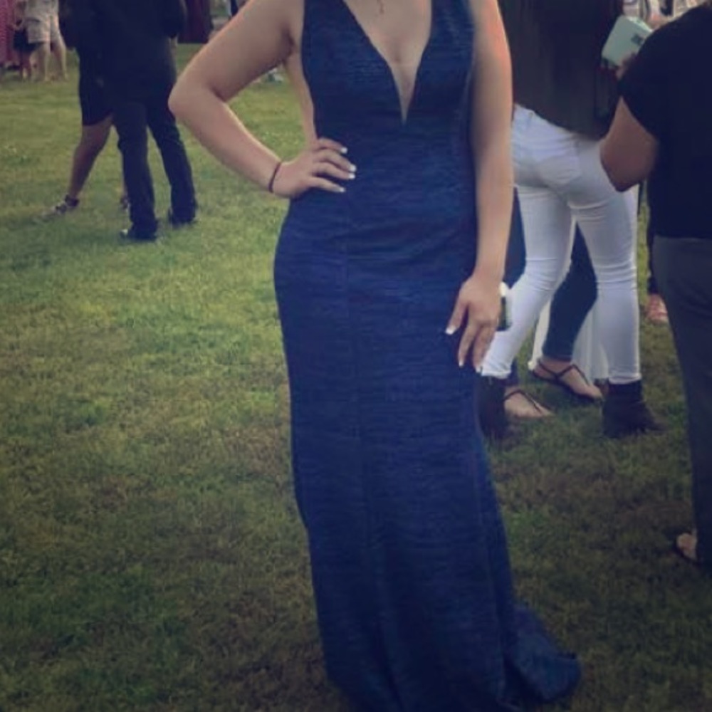 Jovani navy blue glitter dress